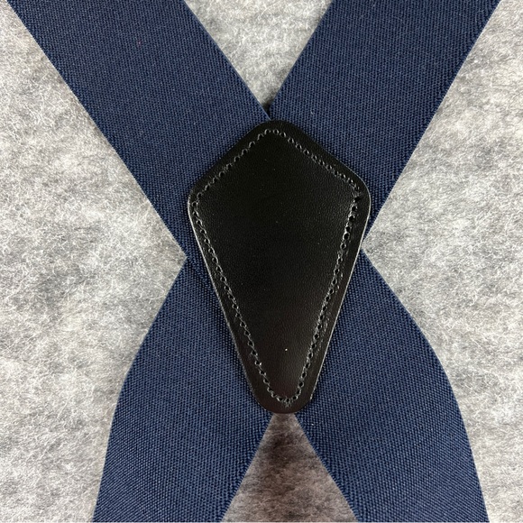 TWO PAIR 2” Clip On Suspenders Made in U.S.A. Black Blue “X” Style Heavy Duty - Picture 7 of 11